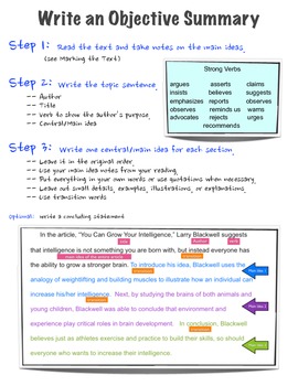 steps to writing a nonfiction summary