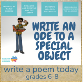 Write an Ode to a Special Object - Grades 6-8