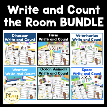 Preview of Write and Count the Room Scavenger Hunt GROWING BUNDLE | Pre-K and Kindergarten