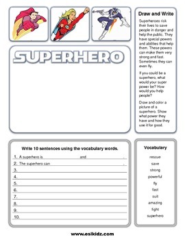 THE SCRIPT - SUPERHEROES - ESL worksheet by pawag