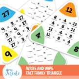 Write and Wipe Math Fact Family Triangles | Multiply • Div