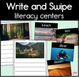 Write and Swipe Literacy Center for Kindergarten Writing Practice