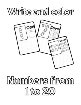 Preview of Write and color numbers from 1 to 20