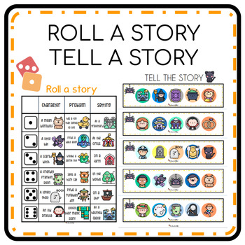 Preview of Write halloween story | Roll a story | Strips to write a halloween story