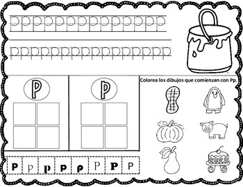 Spanish Alphabet Worksheets: Write it, Cut and Paste It, and Color It