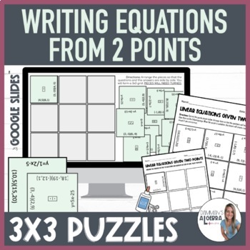 Preview of Write linear equations given two points Digital and Printable 3x3 Puzzles