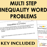 Write & solve Multistep Inequalities Word Problems WITH KEY