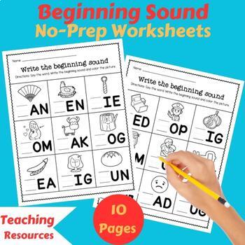 Preview of Write the Beginning Sound Worksheets