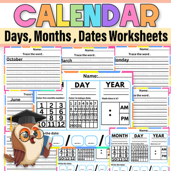 Preview of Write the Date and Day of the Week Color | Write the Date Practice Worksheets