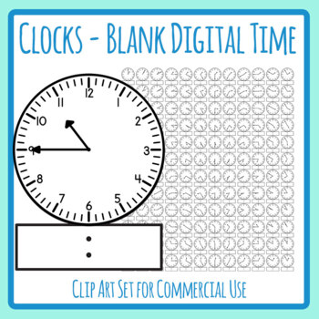 digital clock face clipart