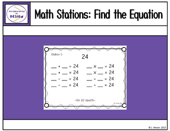 Preview of Write the Equation - Math Task Cards