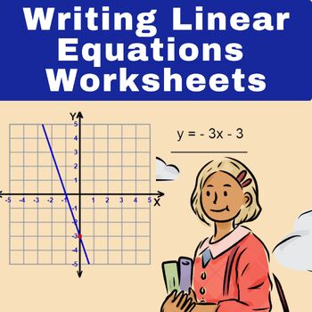 Preview of Write the Equation from Each Line - Writing Linear Equations Worksheets