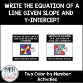 Write the Equation of a Line Given Slope and Y-Intercept C