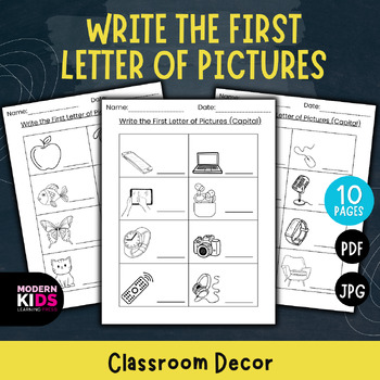Preview of Write the First Letter of Pictures (Capital)