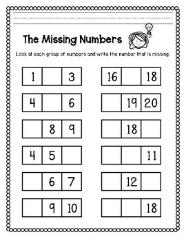 write the missing number by la maestra pati teachers pay teachers