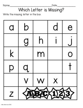 Write the Missing Letters of the Alphabet by Gina Hickerson | TPT