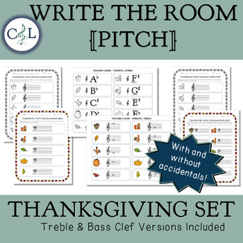 Preview of Write the Music Room: Pitch - Thanksgiving Set