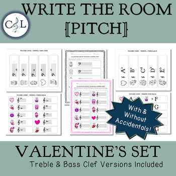 Preview of Write the Music Room: Pitch - Valentine's Day Set