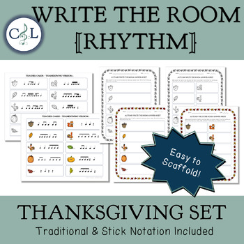 Preview of Write the Music Room: Rhythm - Thanksgiving Set