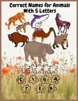 Write the Names of Animals With 5 Letters by Teacher Graph | TPT