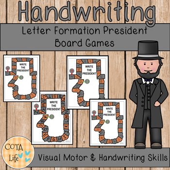 Preview of Write the President Handwriting Board Games