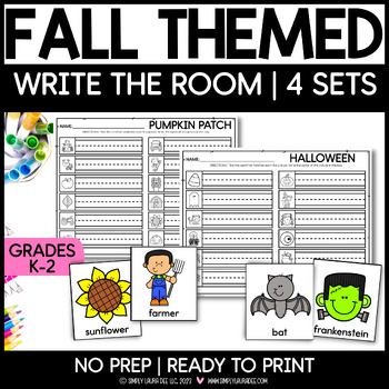 Preview of FALL Write the Room | 4 Fall Themed Activities | Halloween | Thanksgiving