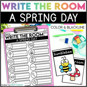 Preview of Write the Room: A Spring Day Vocabulary - Differentiated Literacy Center for K-2