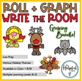 Write the Room AND Roll + Graph ~ Growing Bundle - Holiday Themes
