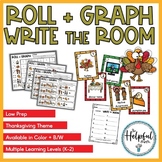 Write the Room AND Roll + Graph ~ Thanksgiving holiday theme