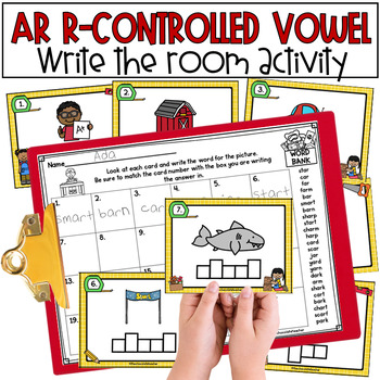 Preview of R Controlled Vowel - AR - Phonics Centers - Write the Room