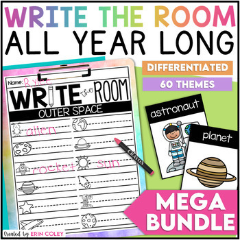 Preview of Write the Room YEAR LONG Mega Bundle (60 Themes) - Differentiated - Vocabulary