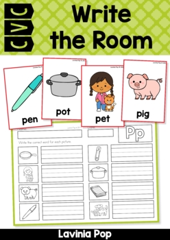 Preview of Write the Room Beginning Sounds - CVC Words