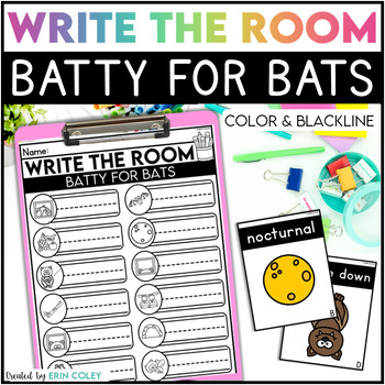 Preview of Write the Room: Batty for Bats Vocabulary - Differentiated Literacy Center