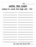 Write the Room - Beginning with A-Z