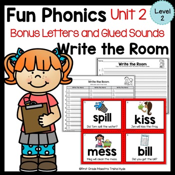Preview of Write the Room Bonus Letters Glued Sounds Level 2 Unit 2