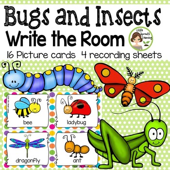 Bugs and Insects Write the Room - 16 cards by Little Sprouts Learning