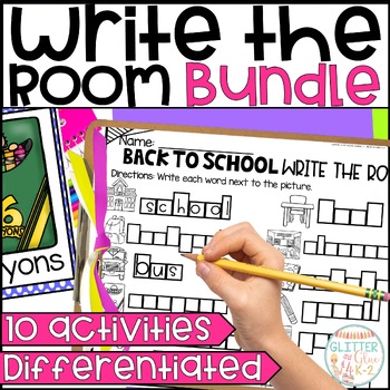 Preview of Write the Room Bundle - Seasonal Literacy Centers - Differentiated Recording