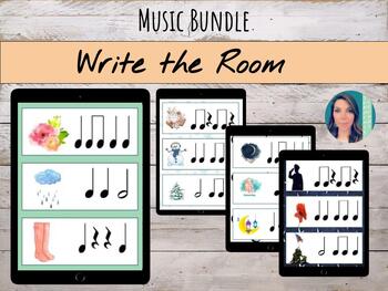 Preview of Write the Room Bundle | Elementary Music Rhythm Search Activities | 20% Off