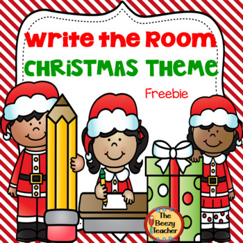 Preview of Write the Room - Christmas Theme | Sorting Sentences | Fluency | ABC Order