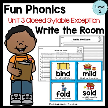 Preview of Write the Room Closed Syllable Exceptions Level 2 Unit 3