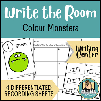 Write the Room Monster Color Words Activity  Writing center kindergarten,  Color word activities, Kindergarten writing