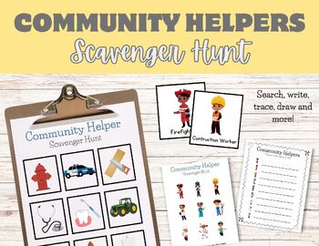 Preview of Write the Room - Community Helper Scavenger Hunt