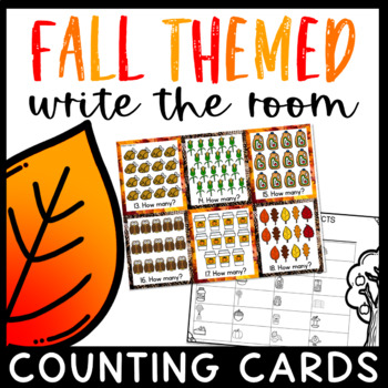Preview of Fall Thanksgiving Math Center- Write The Room Counting Cards 1-20