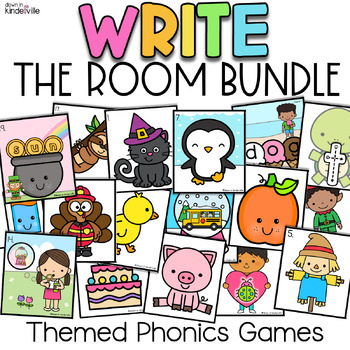 Preview of Write the Room GROWING BUNDLE | Literacy Centers | Phonics