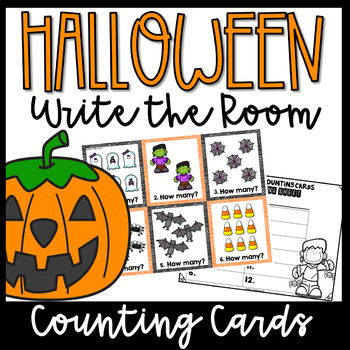 Preview of October/Halloween Math Center- Write the Room Counting Cards