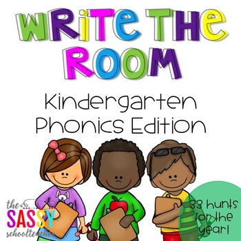 Preview of Write the Room - Kindergarten Phonics Edition (33 Hunts for the Year!)