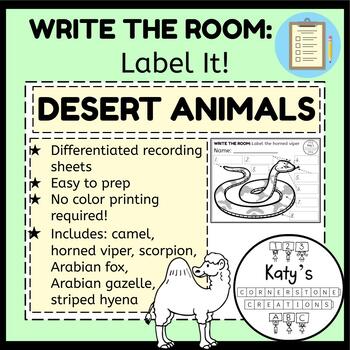 Preview of Write the Room: Label It! ~Desert Animals~