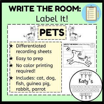 Preview of Write the Room: Label It! ~PETS~