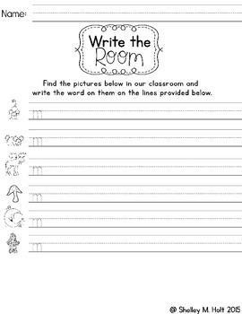 Write the Room - Letter M Words by Shelley Bean Designs | TpT