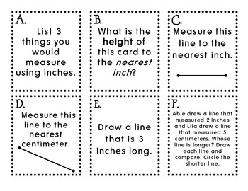 Preview of Write the Room Math Center - Linear Measurement (using inches and centimeters)